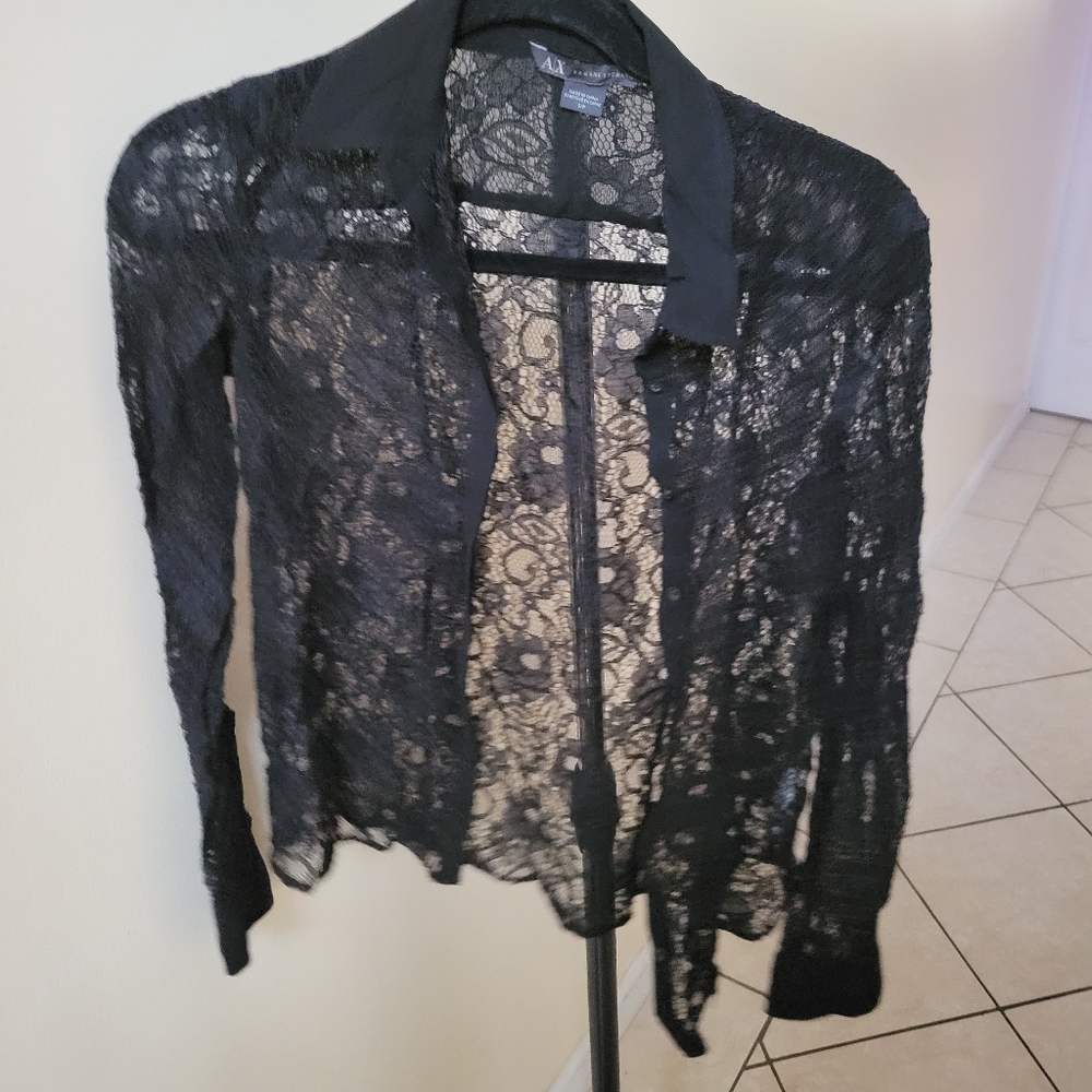 Armani exchange lace button down